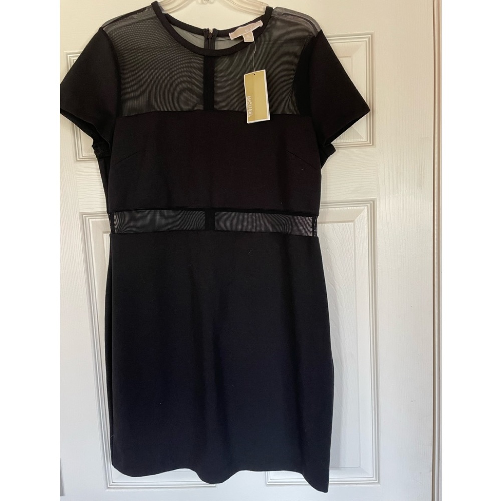 NWT Michael Kors Little Black Sexy Dress, Sheer Panels, Size XL